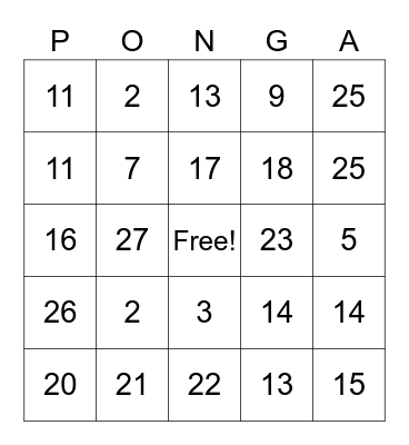 Spanish Loteria Bingo Card