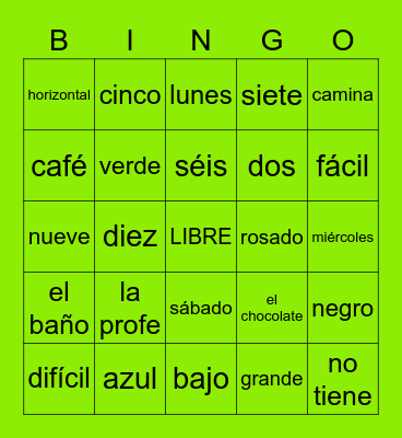 SOMOS 1-1 Bingo Card