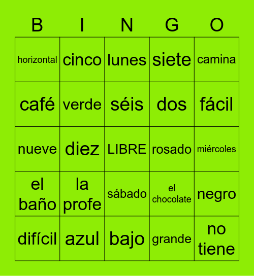 SOMOS 1-1 Bingo Card
