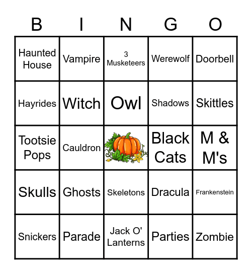 Trick or Treat Bingo Card
