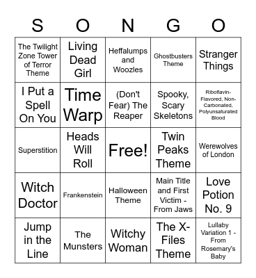 Halloween Bingo Card