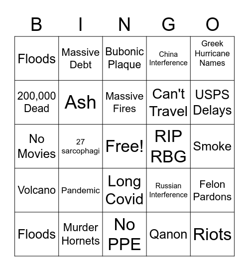 2020 Bingo Card