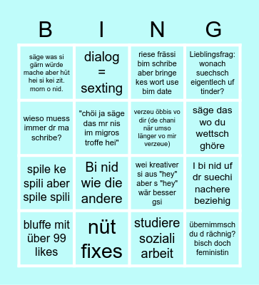 Tinderbuebe Bingo Card