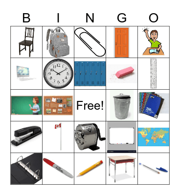 Dans l'école Bingo Card