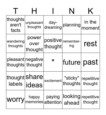 Thought Bingo Card