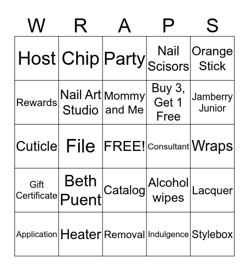 JAMBERRY NAILS Bingo Card