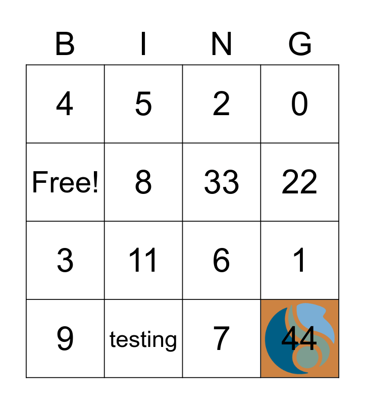 Test Bingo Card