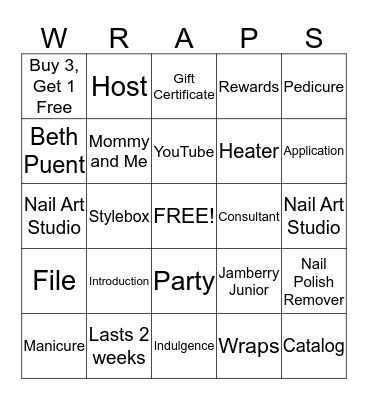 JAMBERRY NAILS Bingo Card