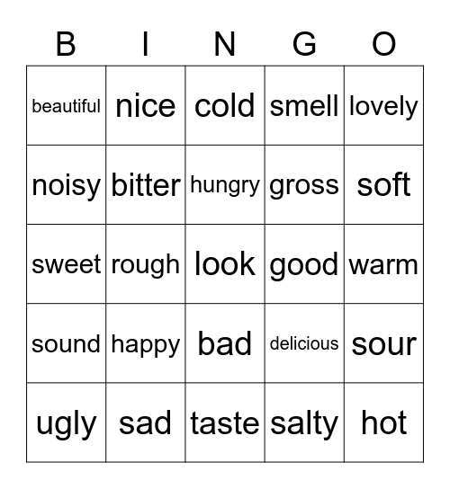 형용사 Bingo Card