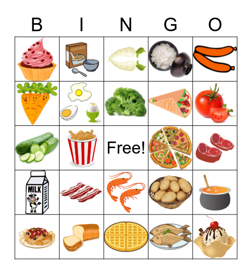 Food Bingo Card