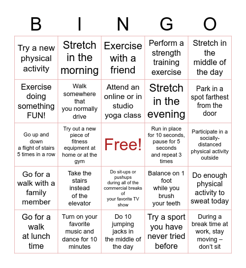 FINFIT BINGO OCTWK1 Bingo Card