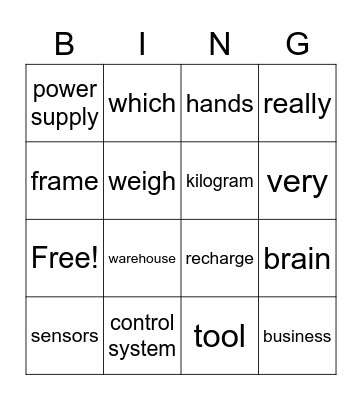 Gr 7 2A/2B Vocab Bingo Card