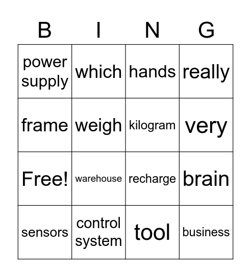Gr 7 2A/2B Vocab Bingo Card