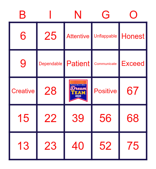 Customer Service Week 2020 Bingo Card