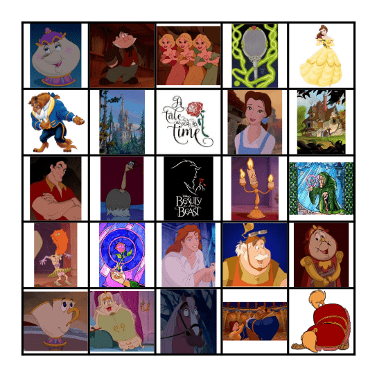 Beaty and the Beast Bingo Card