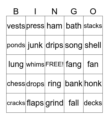 Wilson Book 2 Bingo Card
