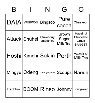 Bingo chaeyeon Bingo Card