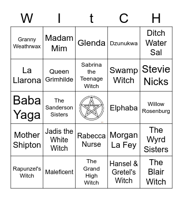 Which Witch is Where? Bingo Card