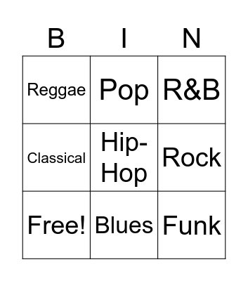 Groove and Style BINGO Card