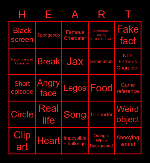 BFLA Heart Bingo Card