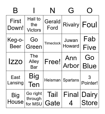 A House Divided Bingo Card