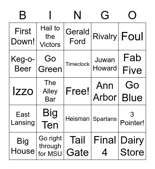 A House Divided Bingo Card