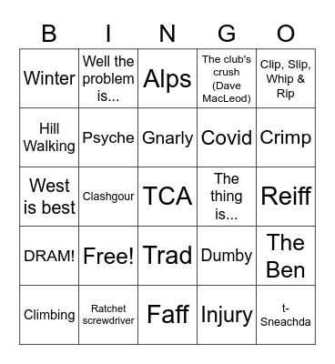 GUMC Bingo Card