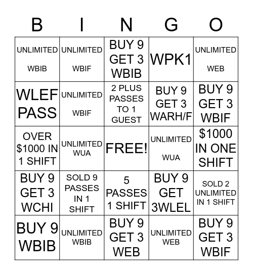 EWC Brick Bingo Card