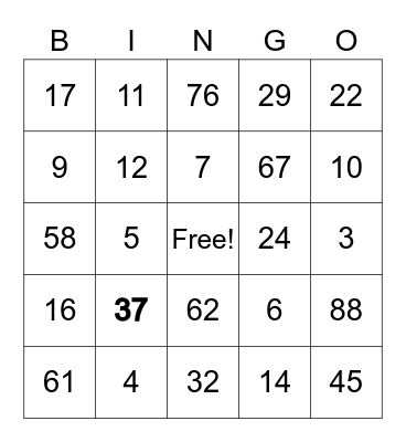 Segment Addition Postulate Bingo Card