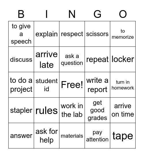 Las Reglas Bingo Card