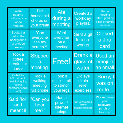 QS FUN FRIDAY Bingo Card