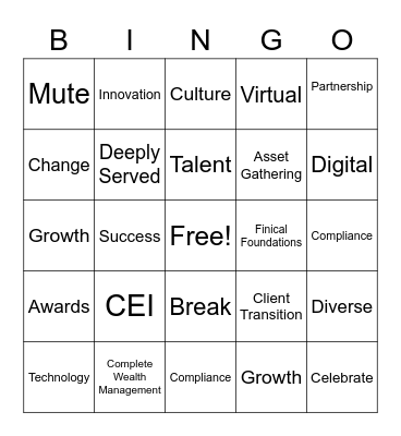 Region 43 Fall Meeting Bingo Card