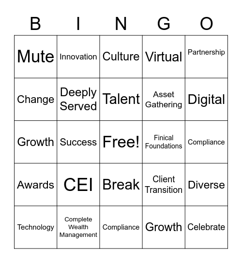 Region 43 Fall Meeting Bingo Card