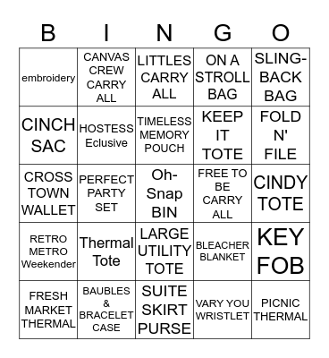 THIRTY ONE GIFTS Bingo Card