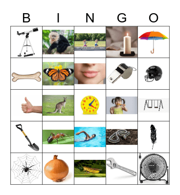 Vocabulary Bingo Card