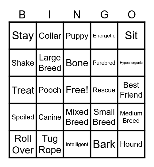 Carson's 10th Annual Dog Day Bingo Card