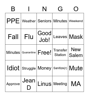 NS BofH Bingo Card