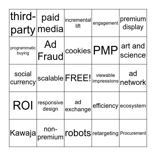 Digiday Buzzword Bingo Card