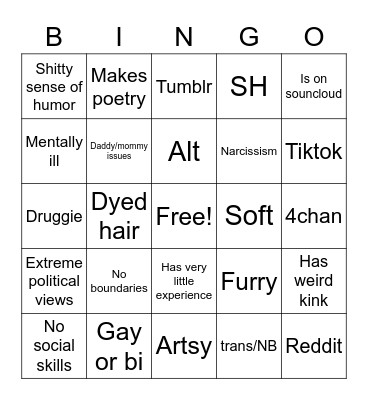 Adam Crush Bingo Card