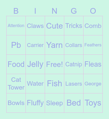 Cat Bingo Card