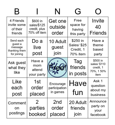 IO Hostess Bingo Card Bingo Card
