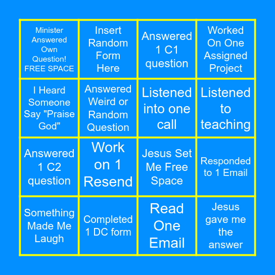 85%er BINGO Card