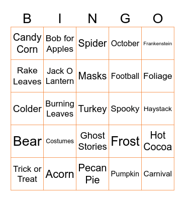 Echo Fall Bingo Card