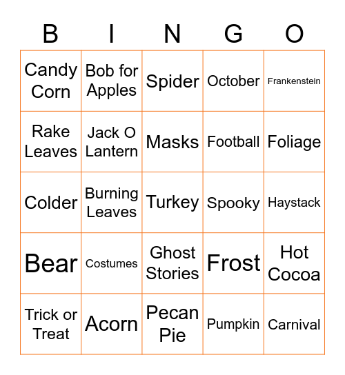 Echo Fall Bingo Card