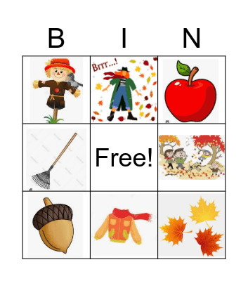 L'automne Bingo Card