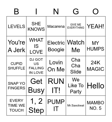DO YOU DANCE!? Bingo Card