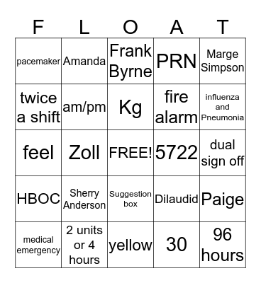 December Staff Meeting 2012 Bingo Card