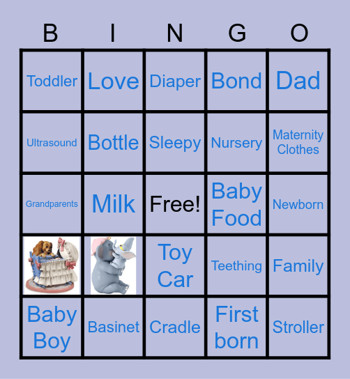 Kathy's Baby Bingo Card