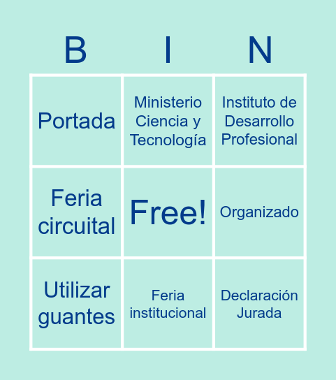 Feria Científica Bingo Card