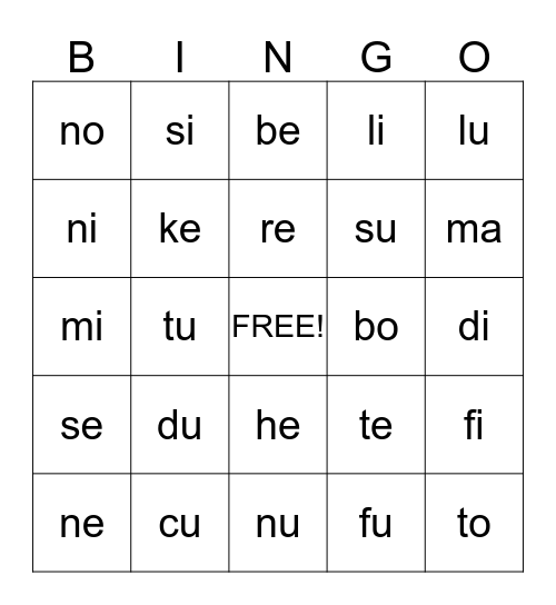 Blend Bingo  Bingo Card
